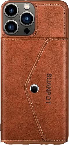Miniatura 6 de SUANPOT Funda tipo cartera para iPhone 13 Pro Max de 6.7 pies con bloqueo RFID, soporte para tarjetas de crédito, funda de piel sintética con tapa