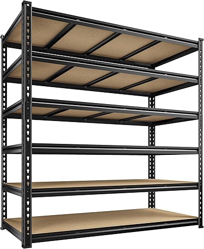 Miniatura 9 de Estantes de almacenamiento de 55 pulgadas de ancho, estantería de garaje resistente de 3060 libras, estantería resistente de 6 niveles, estantería