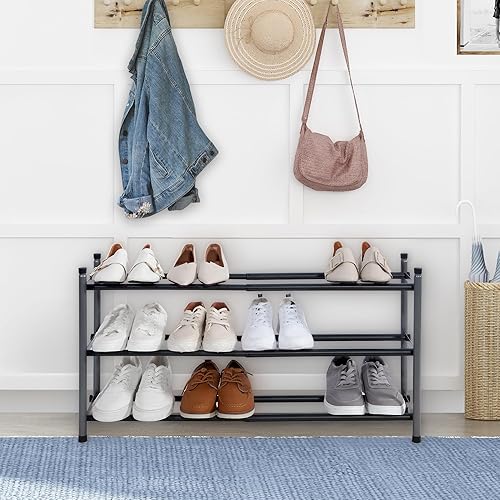 Miniatura 2 de STORAGE MANIAC Zapatero expandible, zapatero apilable para armario, organizador de zapatos pequeño para entrada, zapatero ajustable para garaje,