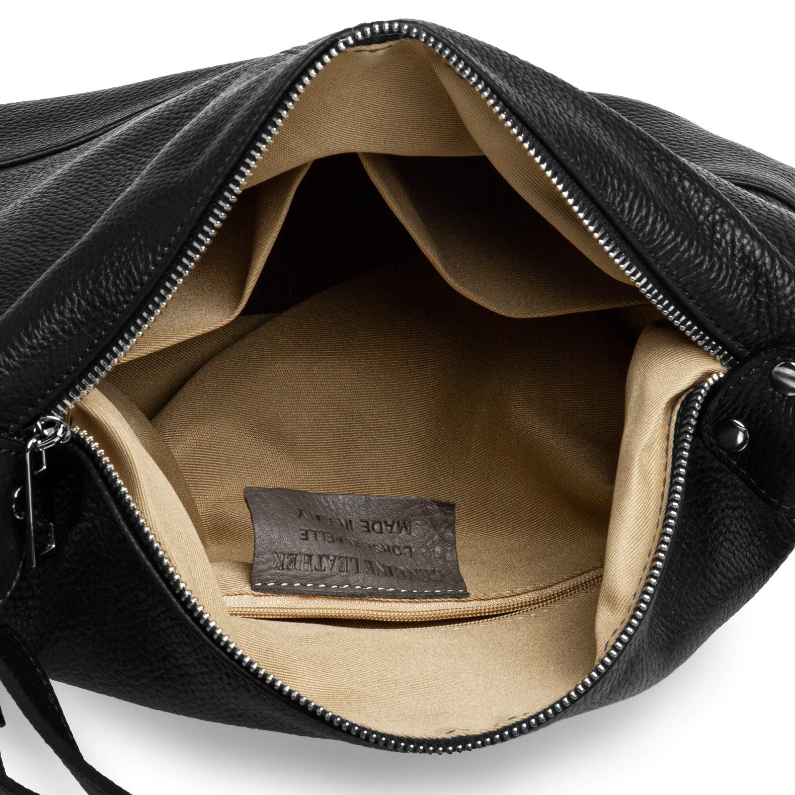 Caspar 2 in 1 Schultertasche Rucksack aus Leder Damen Tasche - PREMIUM LINE - Modell No.796 - Made in Italy