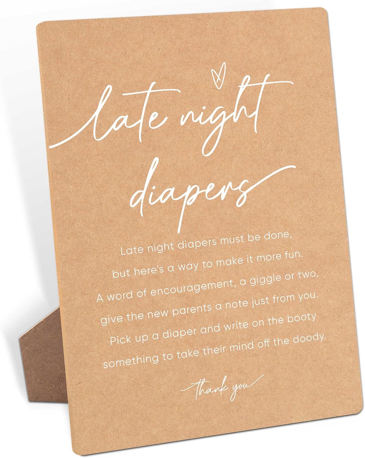 Baby Shower Games Late Night Diapers Sign, Baby Shower Game Sign, 8x11 Inch Modern