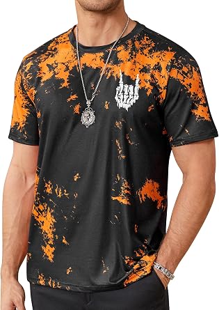 Hardaddy Mens Striped Polo Shirt Short Sleeve Casual Color Block Graphic Tee Collared Golf Shirts for Men