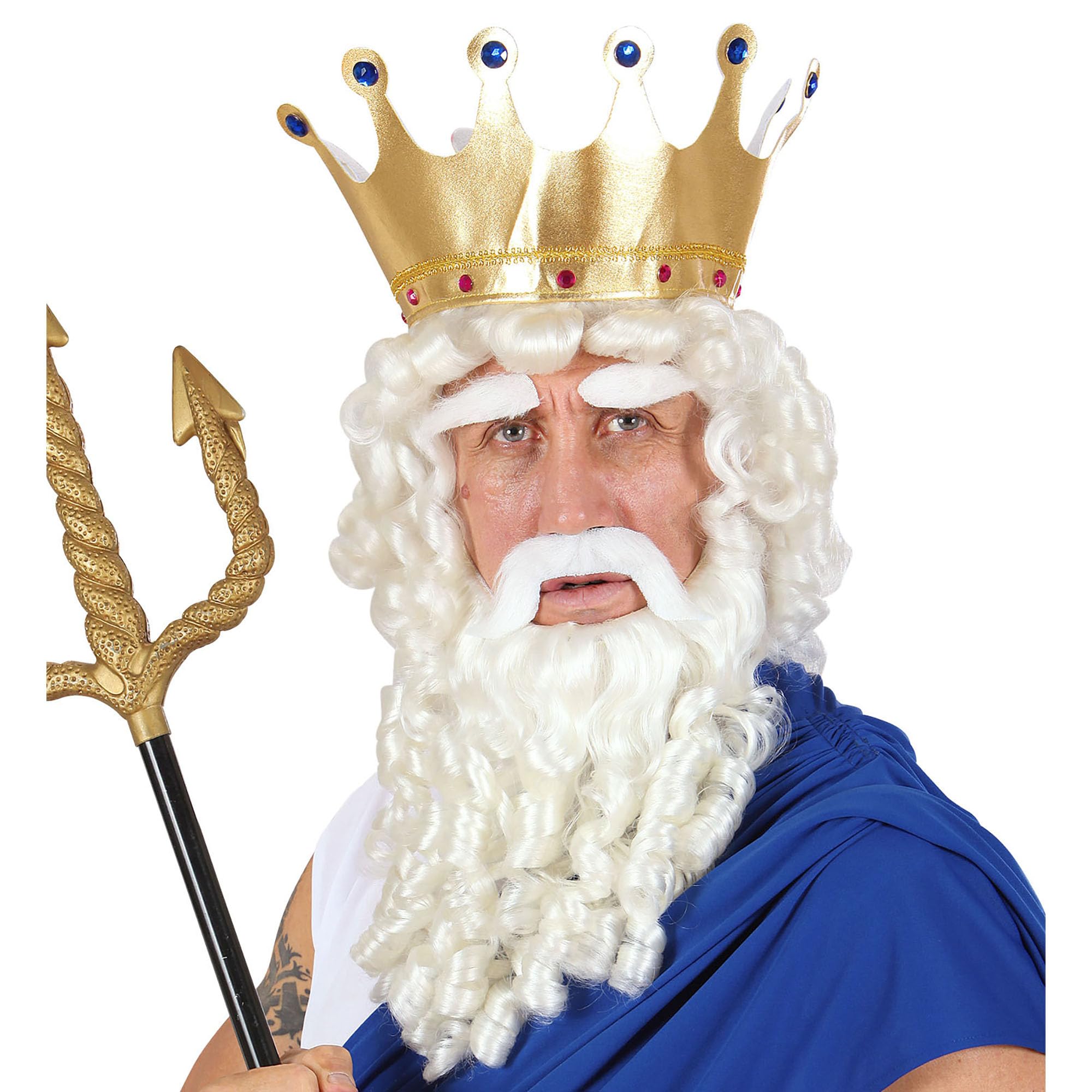Zeus Curly Locks Beard Tash Wig for Hair Accessory Fancy Dress