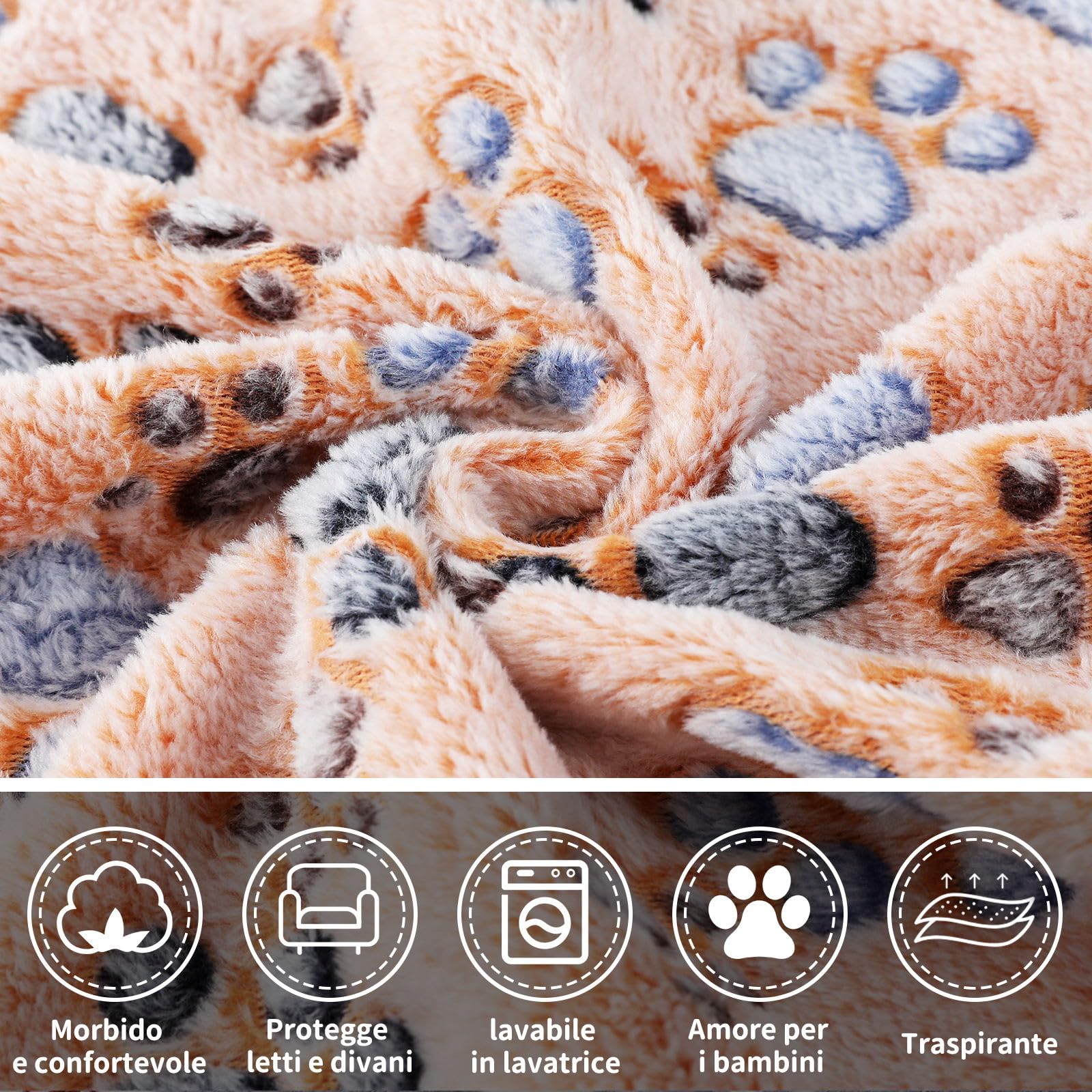 COMSLE Coperta per Cani Cane Gatto Lavabile Durevole, 3 Pezzi, Coperte per Cani in Morbida e Calda Flanella, Copertina per Cani Gatti Adatto per Cani di Piccola e Media Taglia, 40 * 60CM Gambe