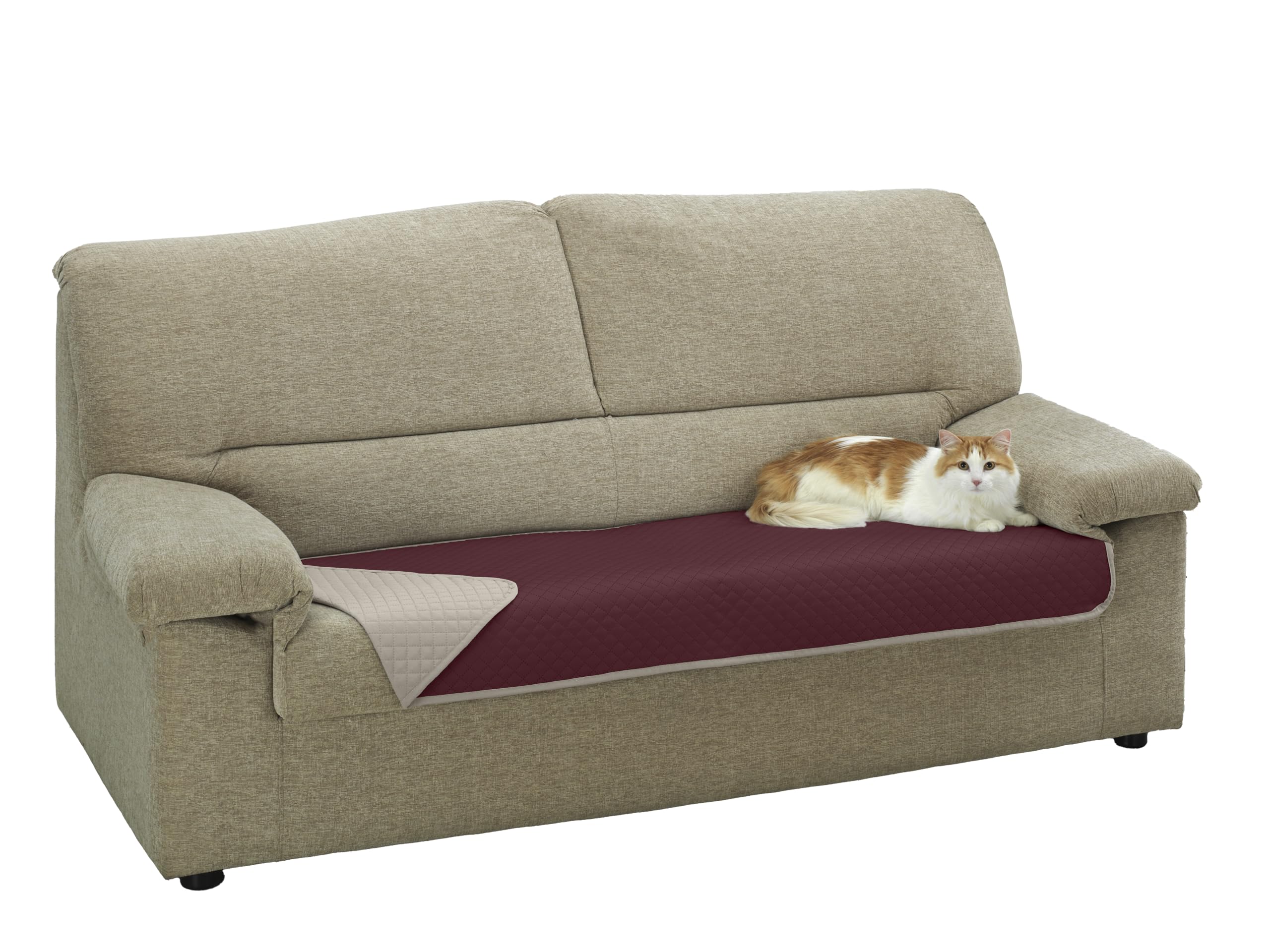 Topper pour canapé réversible Estoralis AVA, tissu matelassé anti-salissure pour animaux