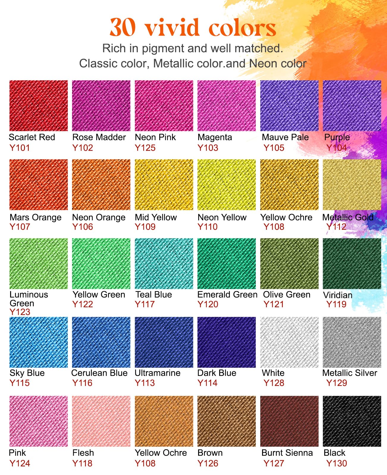 Pintura para tela, juego de pintura permanente de tela suave de 30 colores para ropa en botellas (60 ml) con 10 pinceles, paleta, suministros de arte de pintura textil no tóxica para ropa