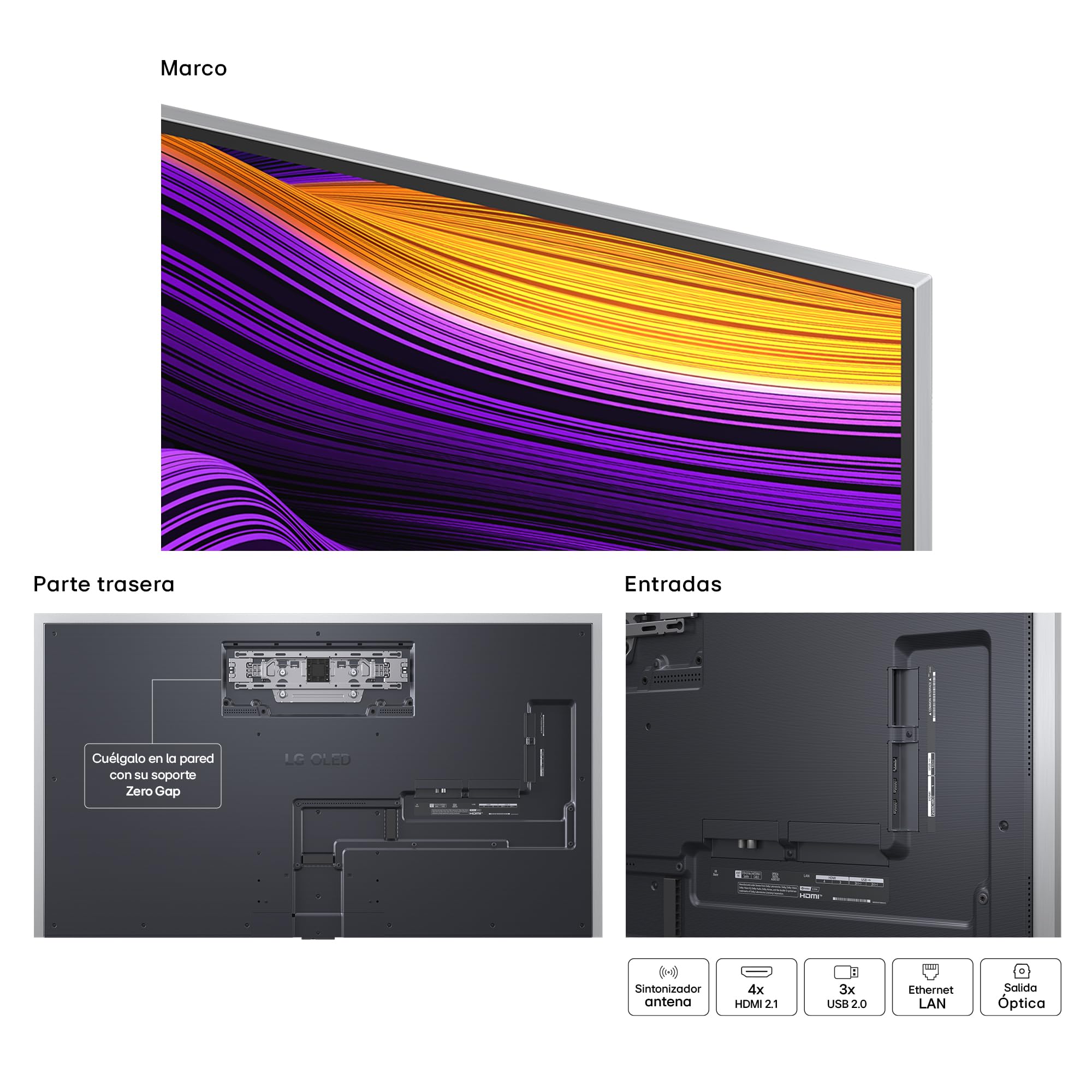 LG OLED65G54LW - TV 65", OLED EVO 4K, Smart TV AI G5, WebOS 25, Super Upscaling, Dolby Vision y Dolby Atmos, AMD FreeSync, Alexa/Google Assistant, Negro