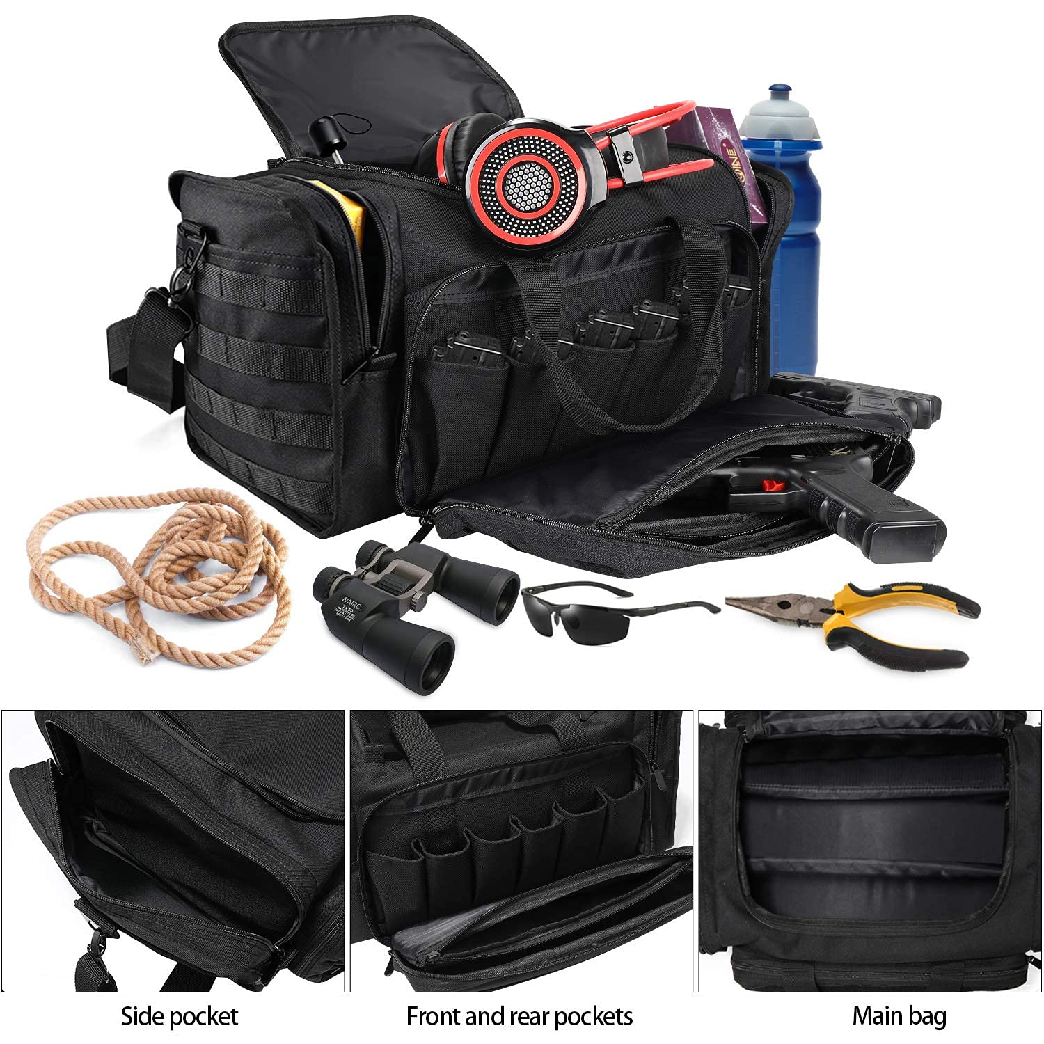 SoarOwl Pistol Shooting Range Duffle Bag Gun Range Bags Handgun