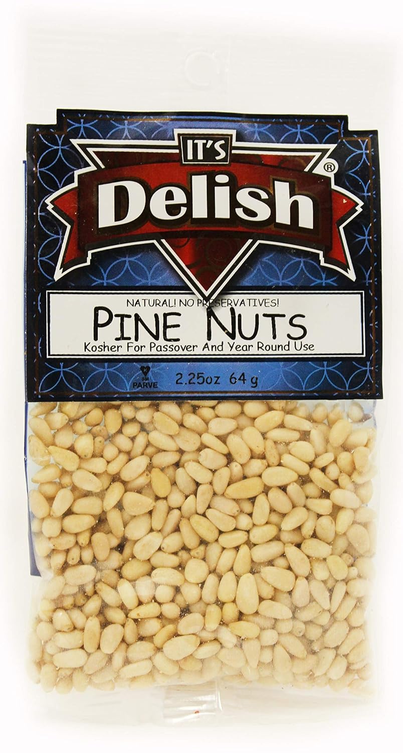 Raw Pine Nuts by It’s Delish, 5 lbs Bulk | Unsalted Raw Pine Nuts for Baking, Pesto or Salads | Natural and Kosher Pine Nuts for Vegan Snacking