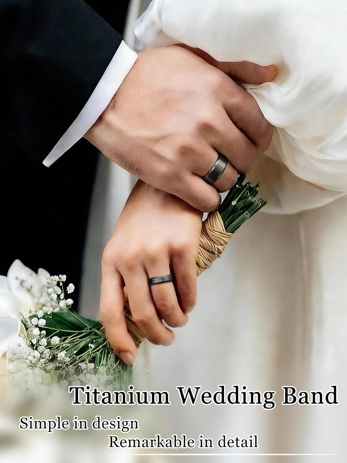 Jstyle Titanium Wedding Ring for Men - 6MM/8MM Hypoallergenic Lightweight Mens Wedding Bands with Zero Maintenance Brushed Surface Polished Edges Mens Engagement Ring Comfort Fit Size 7-13 - Image 6