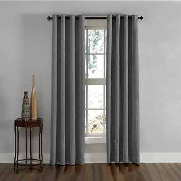 Curtainworks Lenox Grommet Curtain, 50 x 63 in, Grey, 1 Panel