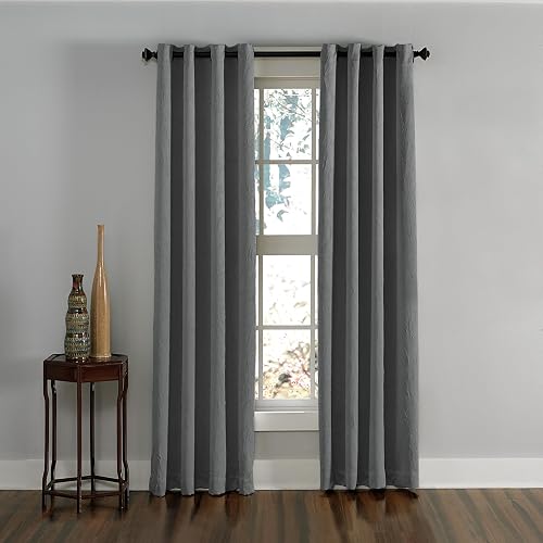 Curtainworks Lenox Grommet Curtain, 50 x 63 in, Grey, 1 Panel