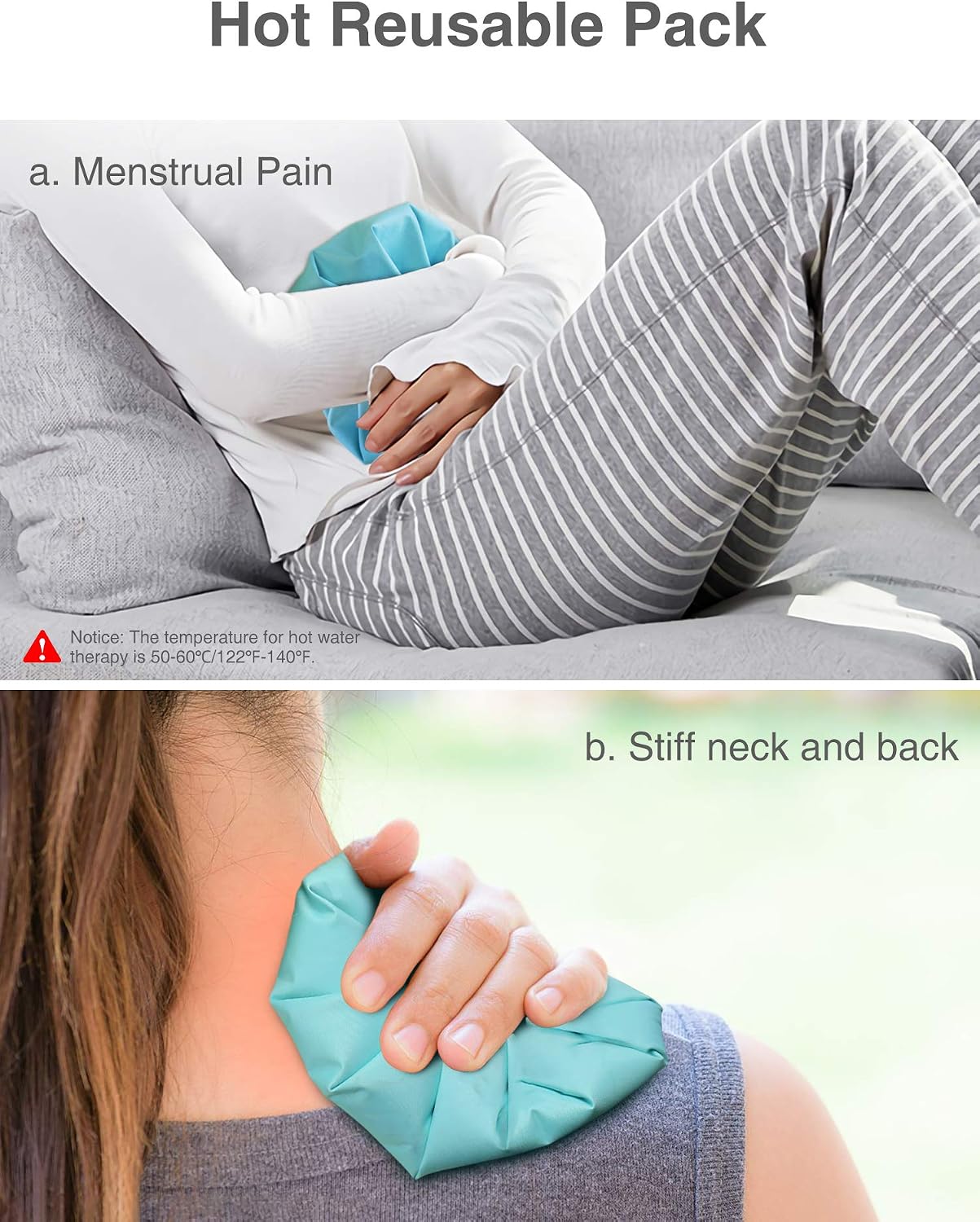 elitehood Ice Bag Ice Pack, Reusable Ice Bag [11" 9" 6"] & 3 Pack Refillable Ice Pack Bag, Cold & Hot Therapy Ice Bag for Injuries Reusable Soft Blue Icepack for Pain Relief, Headaches, Breastfeeding