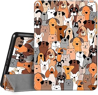 iPad 9th 8th 7th Generation Case iPad 10.2 Case 2021 2020 2019 Dog with Pencil Holder, Cartoon Cute Shockproof Protective Cover Auto Sleep Wake for A2270 A2428 A2429 A2197 A2198 A2200