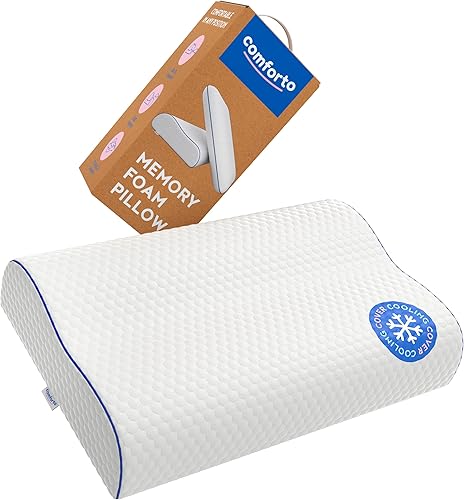 Almohada ergonómica de espuma viscoelástica ondulada, almohada cervical para el cuello para personas que duermen de espalda, almohada de cama firme
