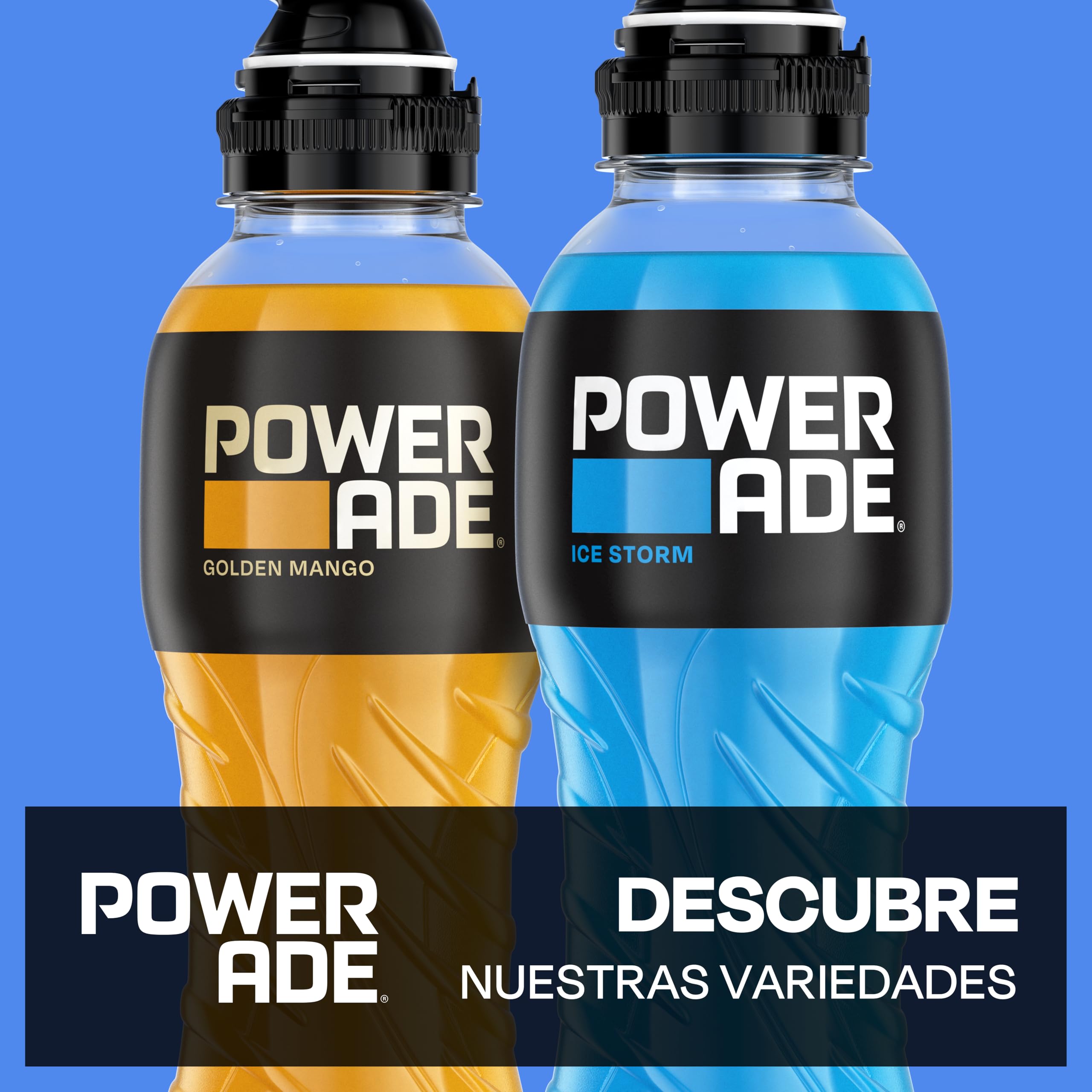 Powerade Ice Storm, Bebida Isotonica, Sin Gluten y Refrescante - Pack de 12 Botellas de 500ml