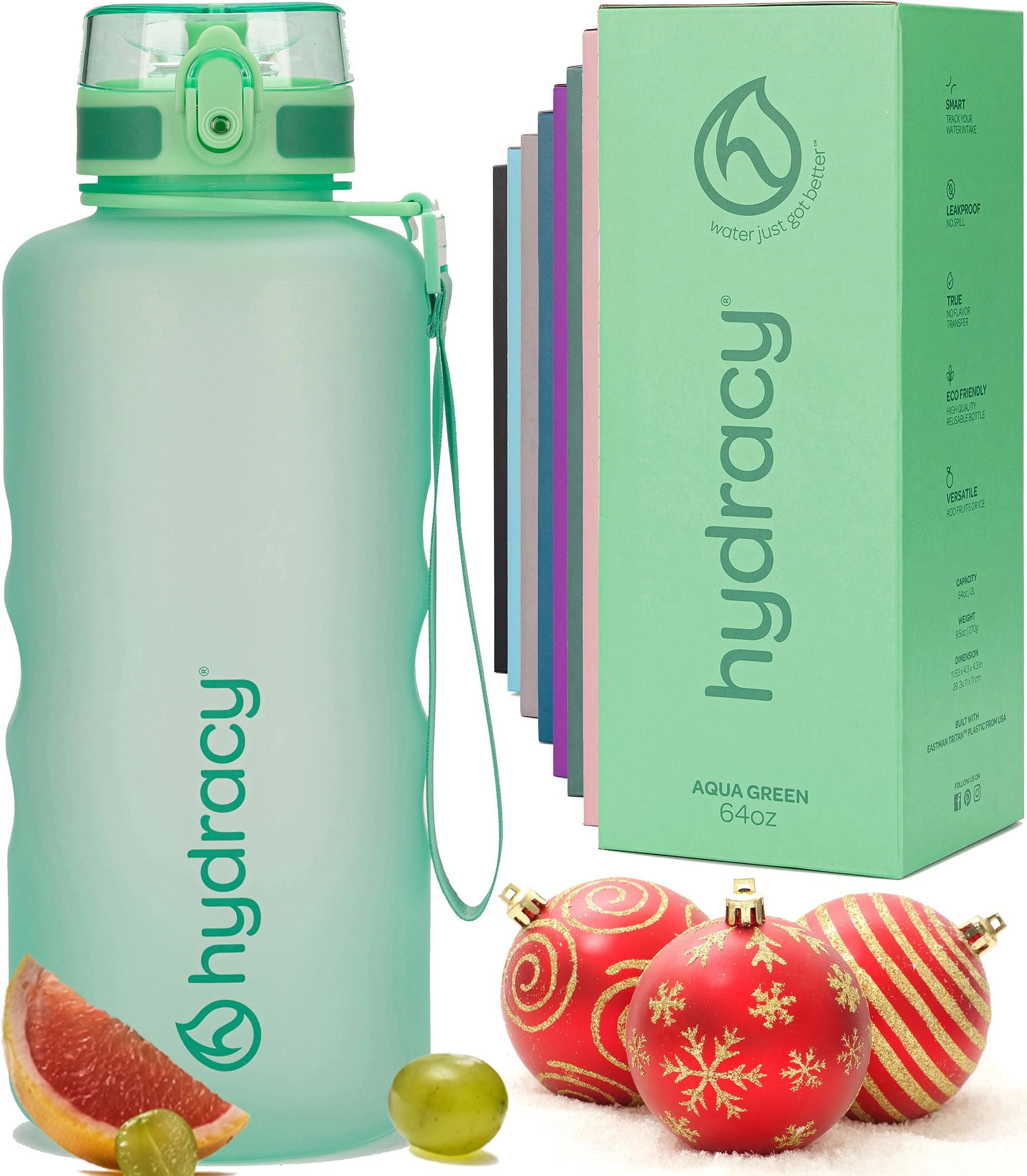 Water Bottle with Time Marker -Large BPA Free Water Bottle & No Sweat Sleeve -Leak Proof Gym Bottle with Times to Drink - Ideal for Fitness Sports & Outdoors