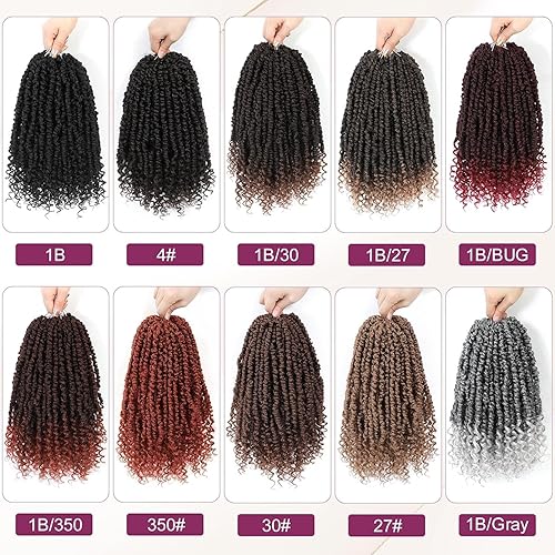 Miniatura 10 de Pelo Passion Twist de 10 pulgadas, cabello de ganchillo Passion Twist, cabello pretrenzado de Passion Twist, trenzas de ganchillo cortas de Passion