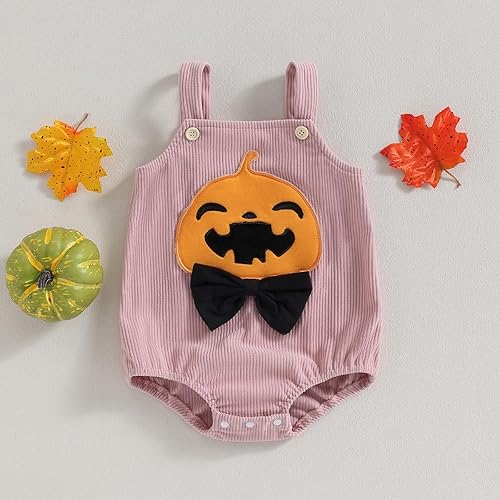 Miniatura 2 de YINGISFITM My First Halloween - Traje de calabaza recién nacido para bebé, niño y niña, overol lindo para otoño
