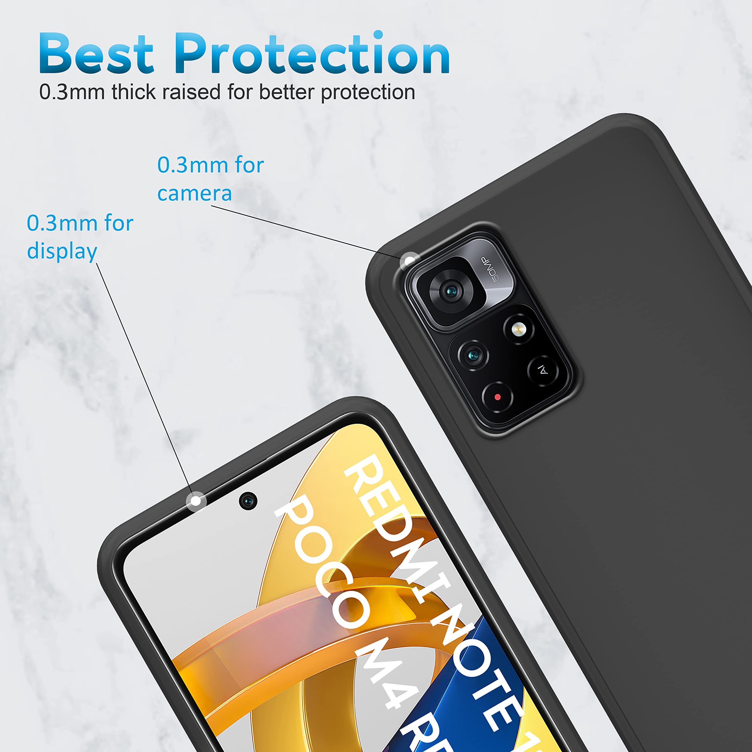 N NEWTOP Cover Compatibile con XIAOMI REDMI NOTE 11 / 11S 5G - POCO M4 PRO 5G, Posteriore Semi Rigida TPU Hard Clear Anti-Shock Custodia Case Protettiva Trasparente Angoli Rinforzati Anti Urto