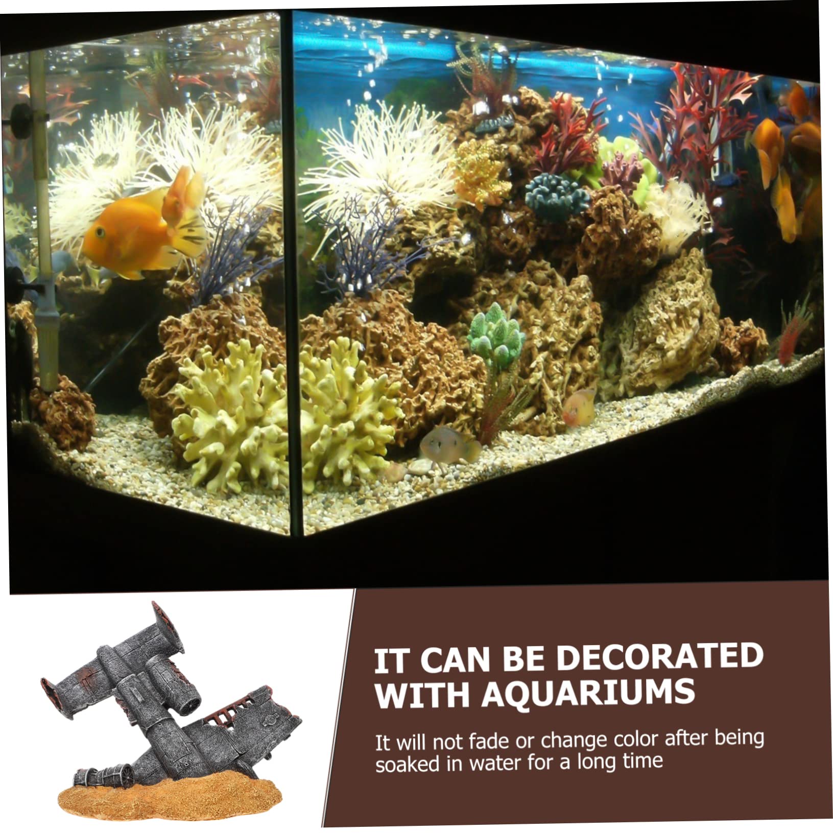 Decoración de Acuario con Adorno Compacto para Peceras Decoración Cueva y Roca Accesorio Natural para Acuarios Pequeños y Medianos para Vibrante y Fácil