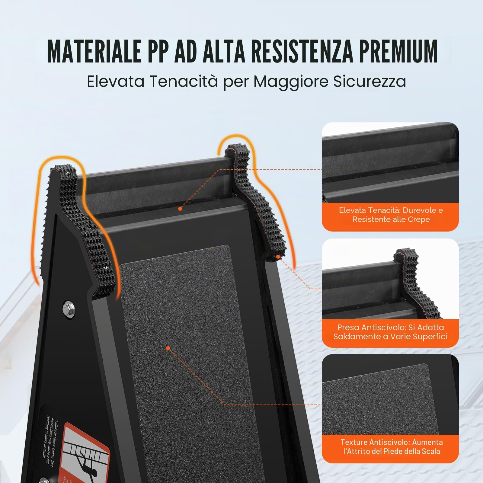 VEVOR Livellatore per Scale Livellamento Scale Carico 172,4kg, Stabilizzatore per Scale Contenitore Piattaforma Stabile per Tutte le Superfici, Accessorio per Scala Estensibile per Terreni Irregolari