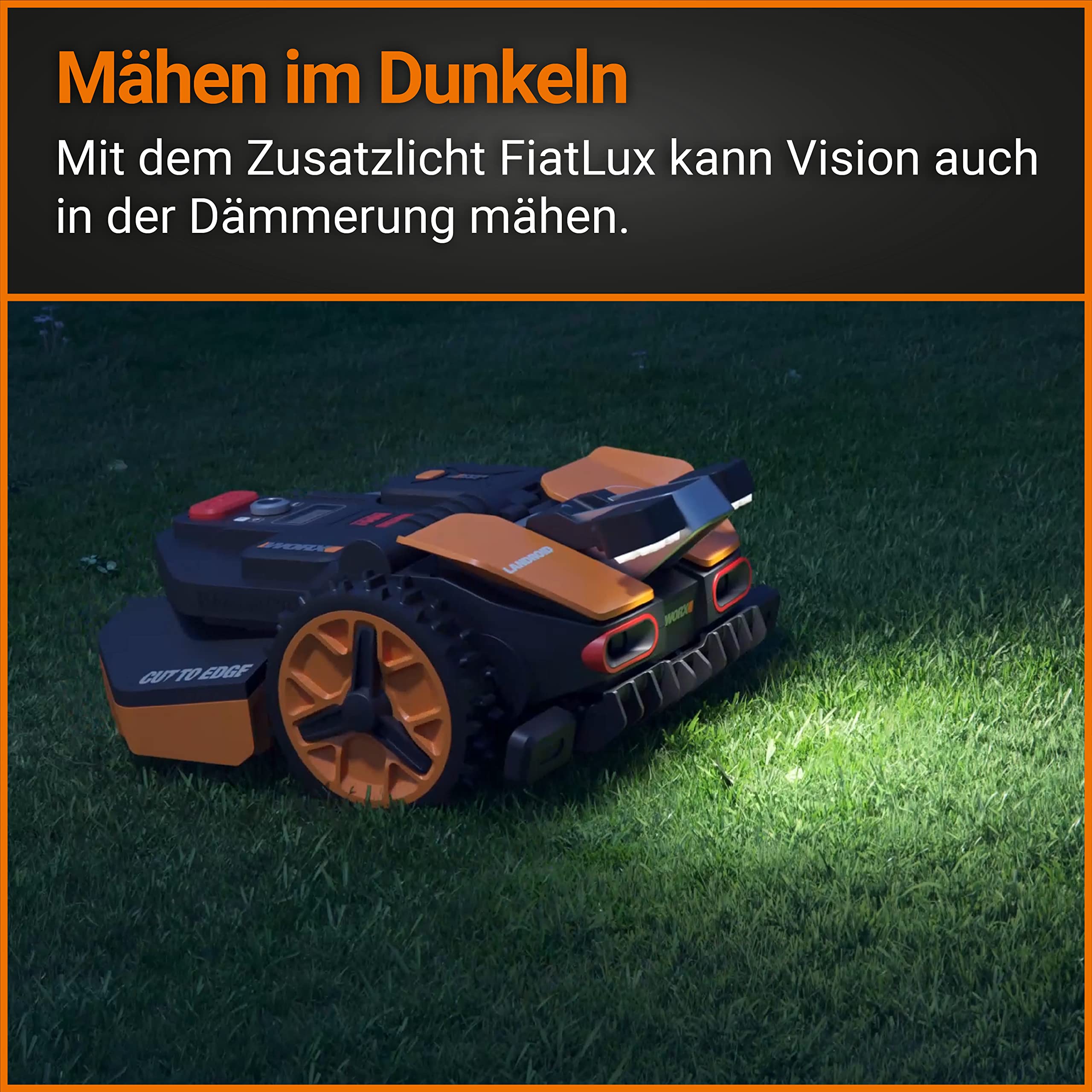 WORX Landroid Vision WR213E, Mähroboter ohne Begrenzungskabel, 1300 m² | L1300 Mähroboter, für Gärten bis 1300qm, Mähroboter ohne Begrenzungskabel und aktive Hindernisvermeidung