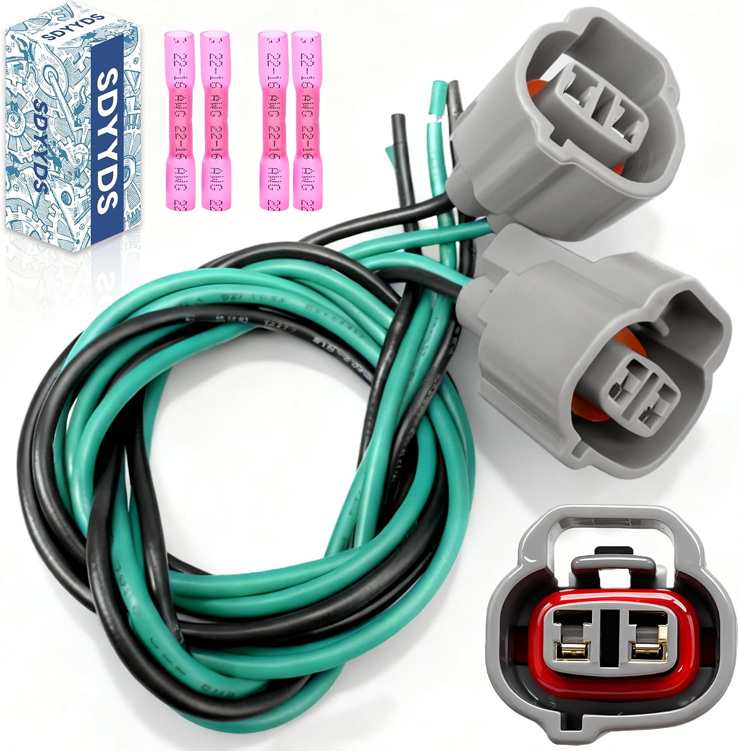 2 Pcs 6U2Z14S411DA Vapor Canister Purge Valve Connector Wiring Harness Compatible with Lexus Toyota Mazda Nissan Subaru Mitsubishi Volvo Pontiac Scion&More Replaces 88974056,88987964,S-1466