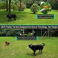 Vista 6 de Sistema de amarre para perros pequeños a grandes, cable de corrido para perros de 100 pies75 pies con cable de pasillo de 100 pies, ideal