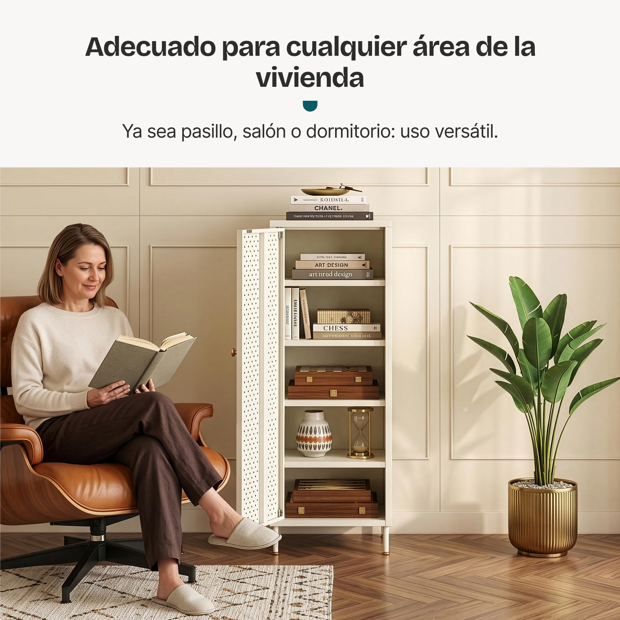 [en.casa] Zapatero Coleraine Armario con 3 Estantes Rebulables en Altura y 1 Puerta Batiente Mueble Zapatero Organizador para Zapatos Multiusos Acero 115 x 43 x 35 cm - Blanco Crema