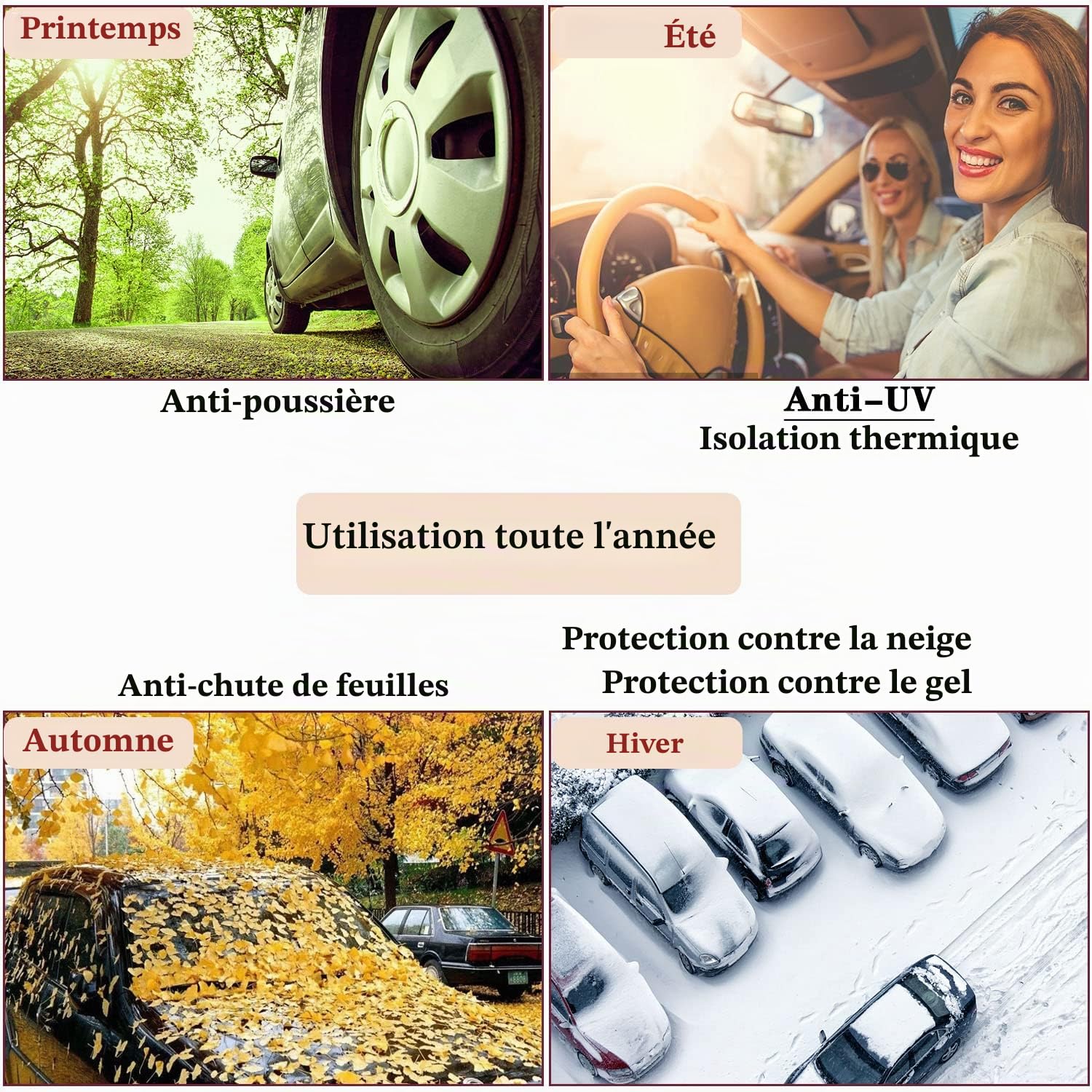 KEELYY Couverture Pare-Brise Voiture, Bache Pare Brise Protection Couverture Repliable, Universelle pour Bache Voiture Anti Givre et Neige, Soleil, Poussière - 150 x 100cm