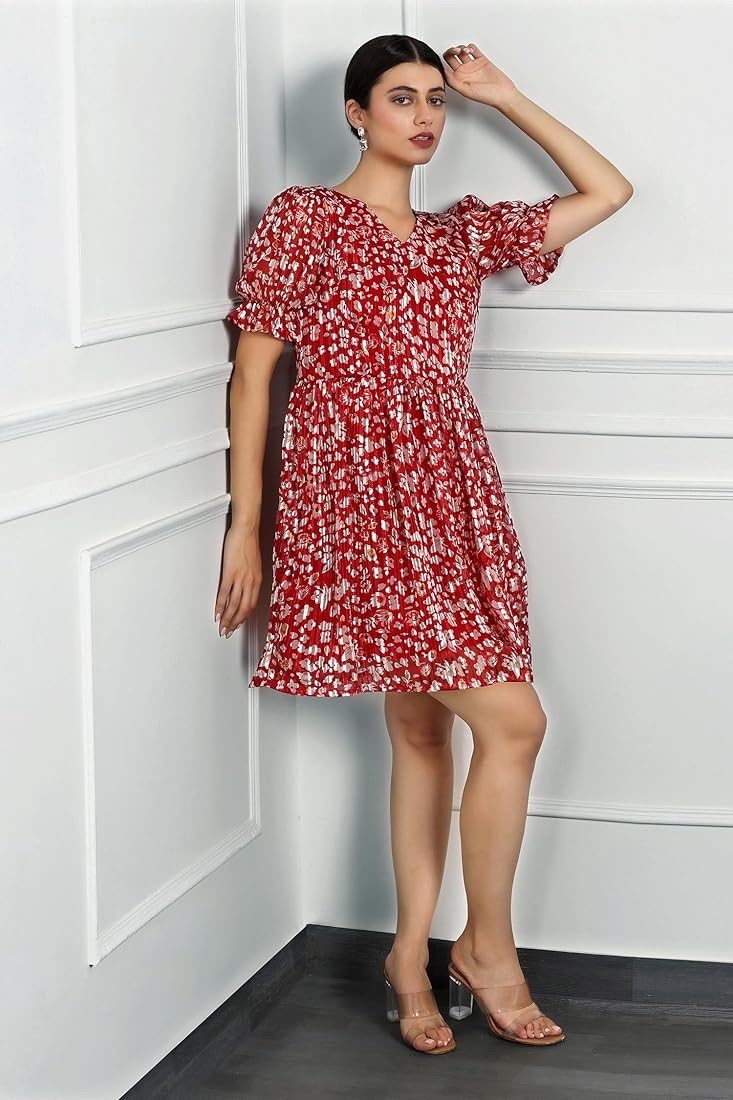 Buy Jwalin Women's A-Line Above Knee Length Dresses(JWWDRS00190