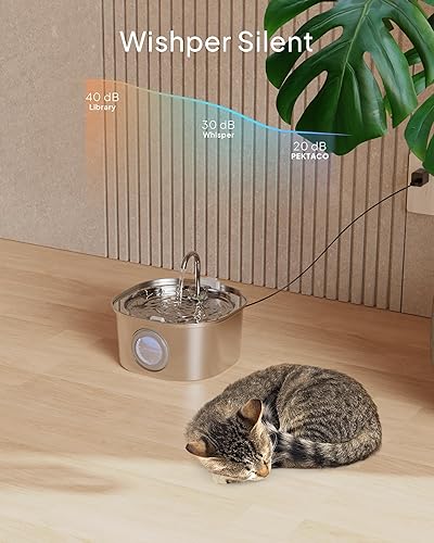 Miniatura 3 de Fuente de agua para gatos, fuente de agua para mascotas para gatosperros en interiores, fuentes de agua de acero inoxidable para gatos con ventana