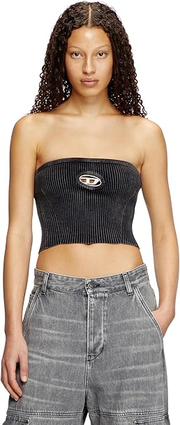 DIESEL グリッターチューブトップ　M レディース ニット チューブトップ（チューブトップ）｜DIESEL