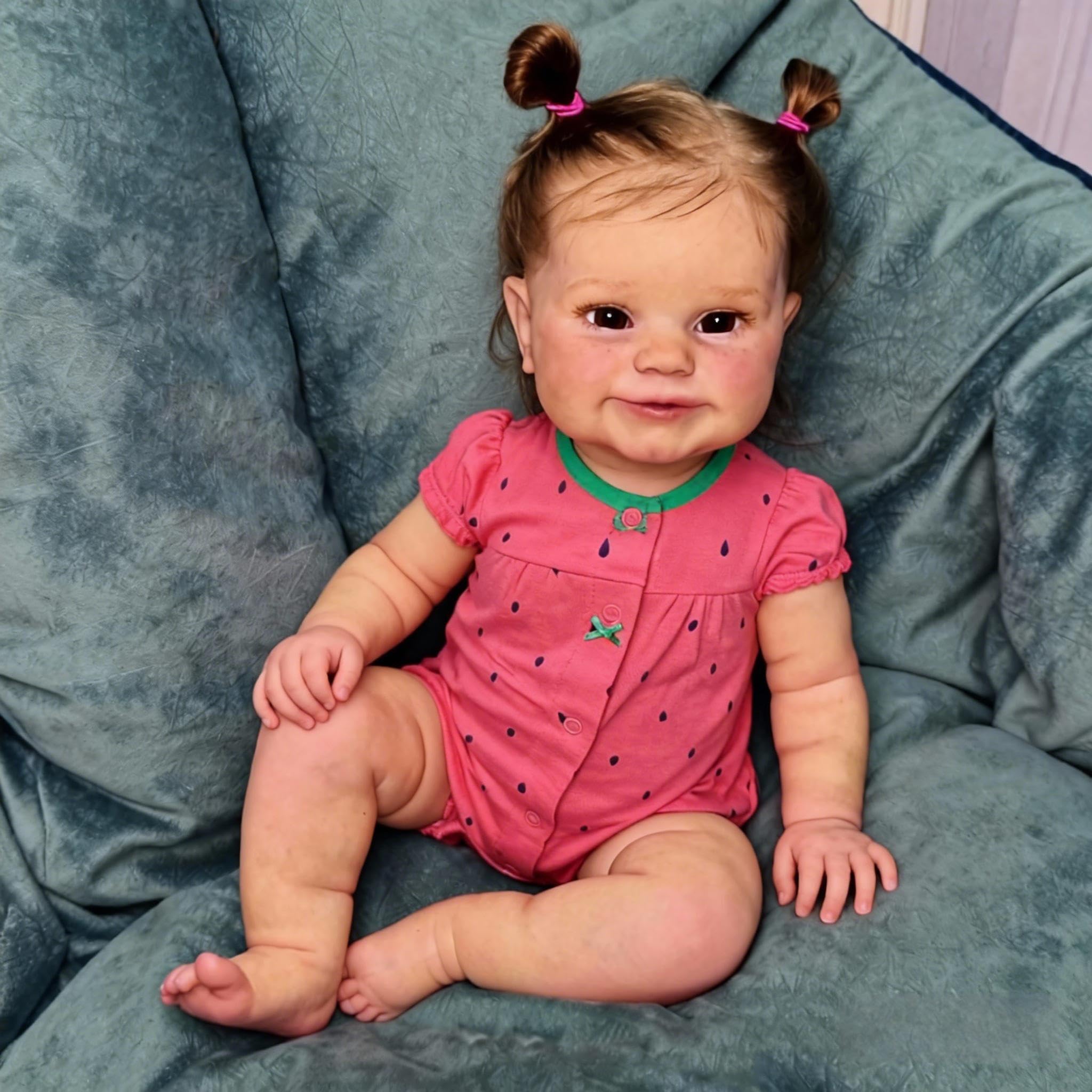 RXDOLL 20 pollici Dolce Sorriso Reborn Baby Dolls Silicone Full Body Vinyl Girl Realistica Bambola Neonata Impermeabile Realistico Bambole del bambino che sembrano Reborn Doll Full Silicone Reborn