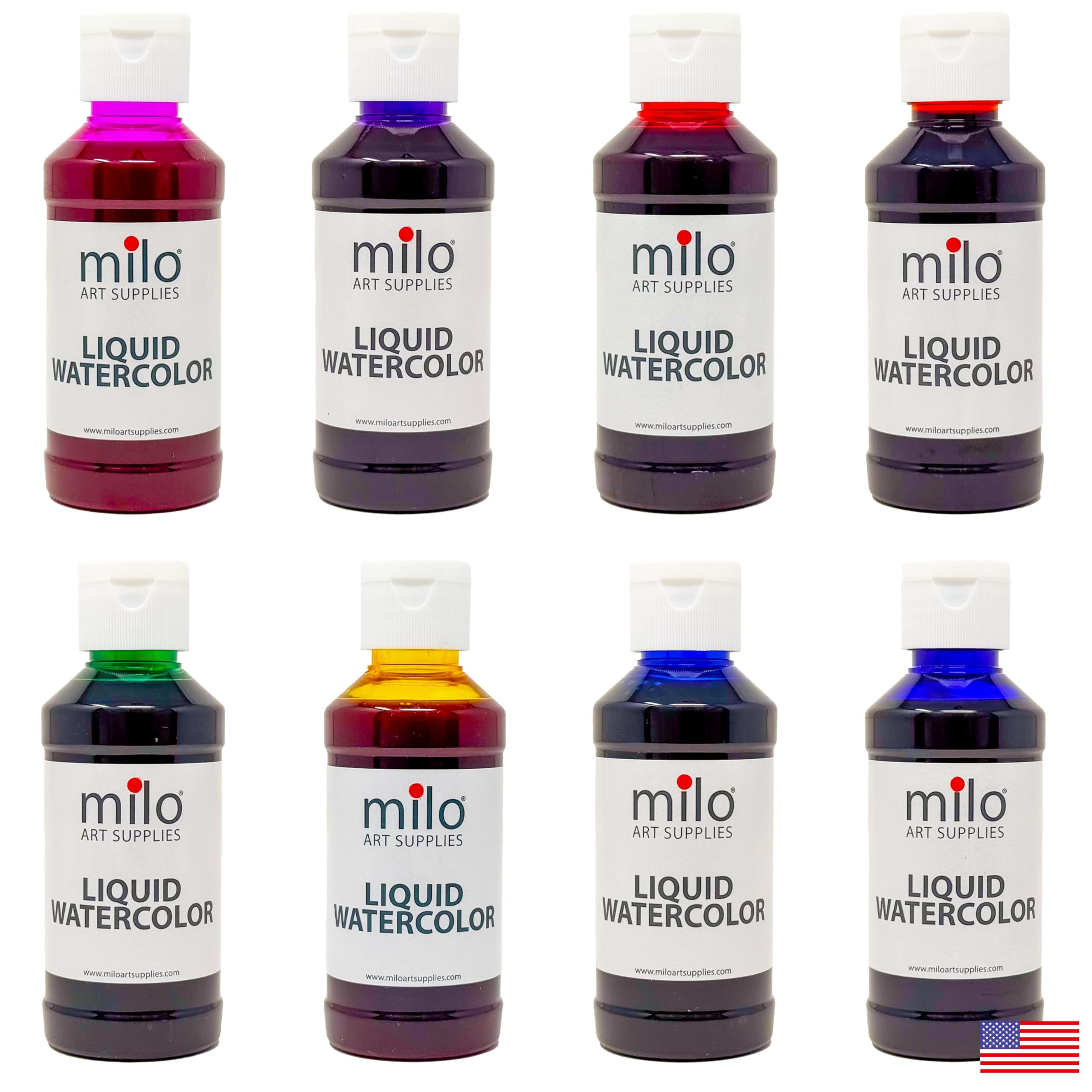 Milo Liquid Watercolor 6 Pack of 4 oz Bottles