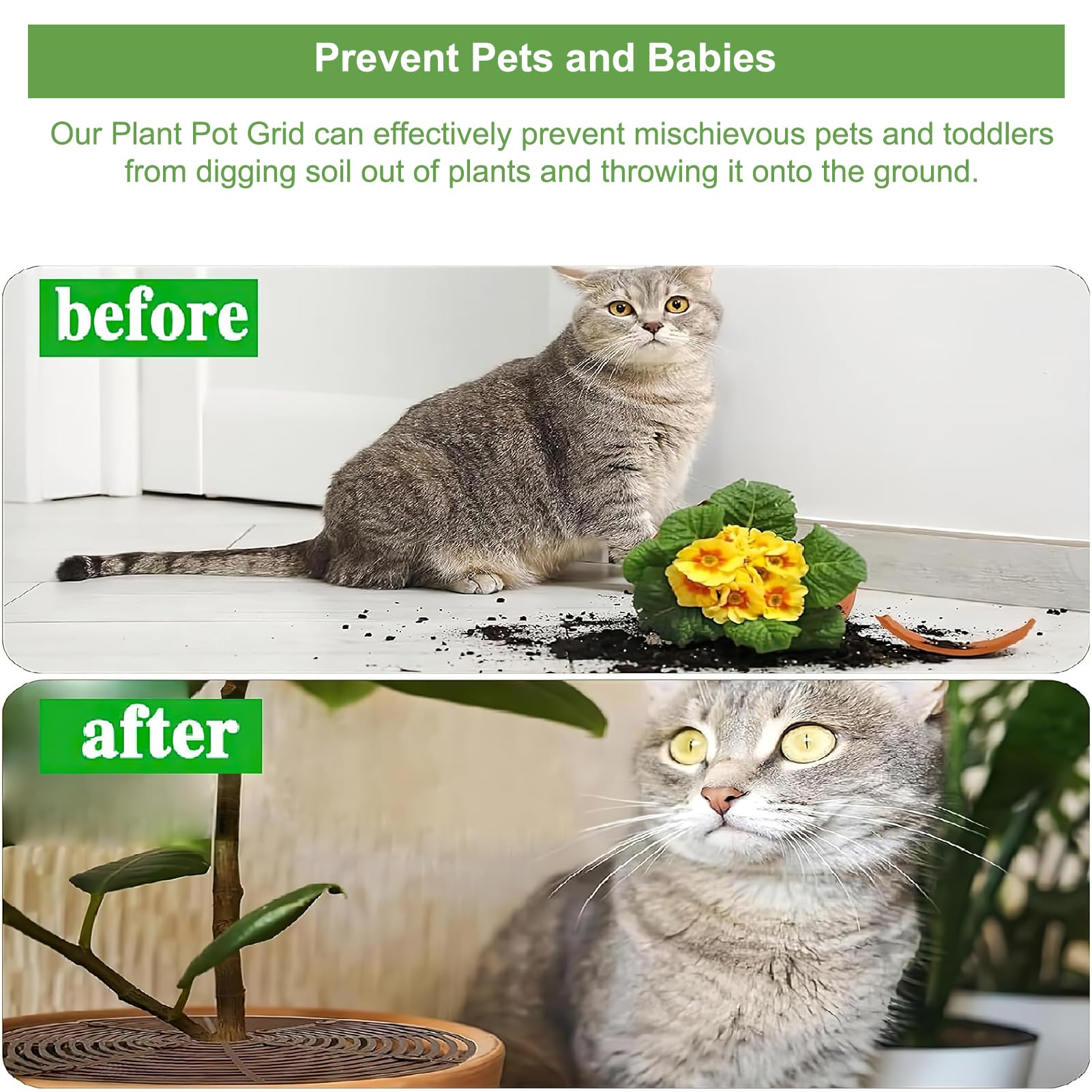 Grille pour Pot de Plantes, 4 Pcs Couvercle de Pot de Fleurs à Grille Découpable 30cm Grille en Plastique Protecteur de Fleur pour Plante Cat Digging Stopper Baby Safety Plant Grid Pot Cover