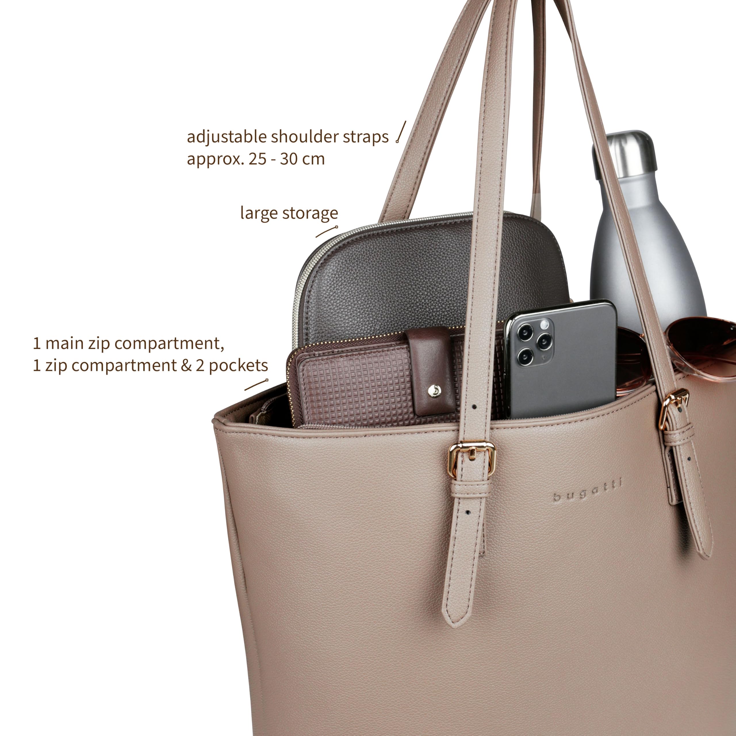 bugatti Mare 3.0 shopper da donna – borsa capiente e leggera in similpelle