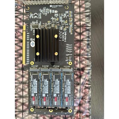 SoNNeT Fusion SSD M.2 4x4 PCIe Card Silenziosa - Adatta 4 SSD NVMe 2280 (SSD Non Inclusi) - 4