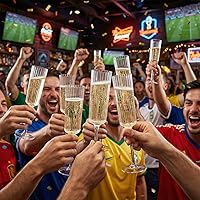 Vista 5 de Paquete de 36 copas de champán de plástico transparente, copas de champán desechables acanaladas de 6 onzas, copas de mimosa vintage transparentes