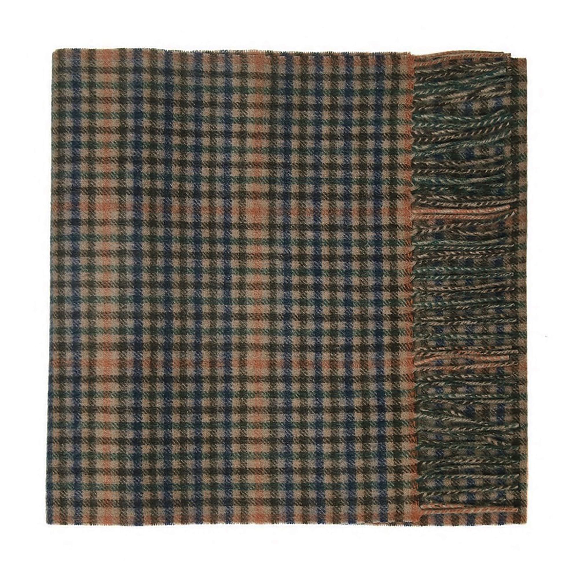 Oxfords Cashmere 100% Lambswool Tartan Plaid Scarf, Beige Plaid