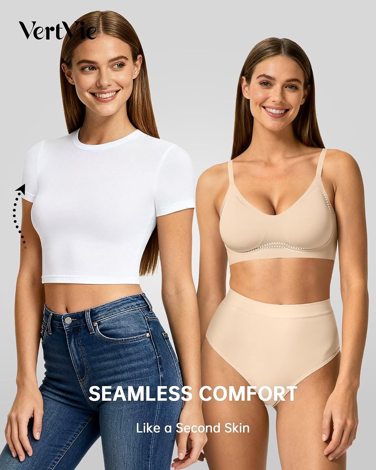 Vertvie Womens Seamless Jelly Bras No Underwire Comfort Push Up Bras Buttery Soft Wireless Bralette Full Coverage Sports Bra thumbnail