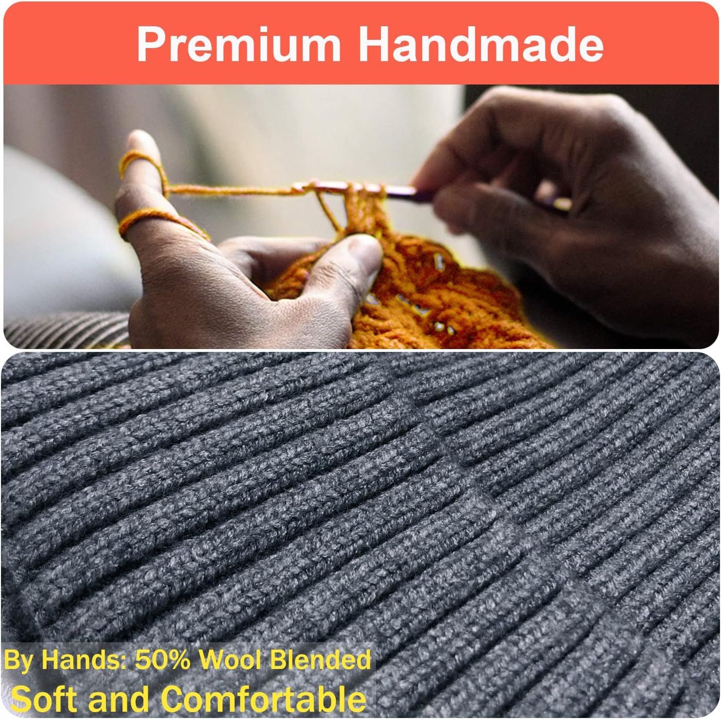 ROYBENS Womens Satin Lined Beanie for Men Wool Knit Cuffed Warm Winter Hats Fisherman Beanies Women Soft Skull Cap Unisex - Image 6