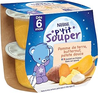 NESTLÉ BÉBÉ - P'TIT SOUPER - TRIO DE POMMES DE TERRE, PATATE DOUCE, BUTTERNUT - DÈS 6 MOIS - 2X200G