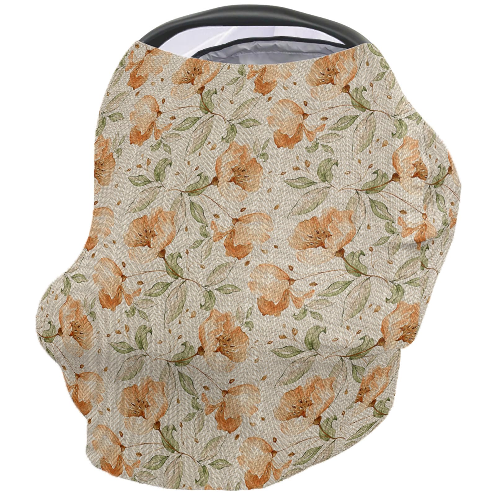 Nursing Cover for Breastfeeding Scarf, Vintage Flowers Florals Baby Car Covers Super Soft Multi Use for Canopy Shopping Cart Cover Blanket Stroller Cover