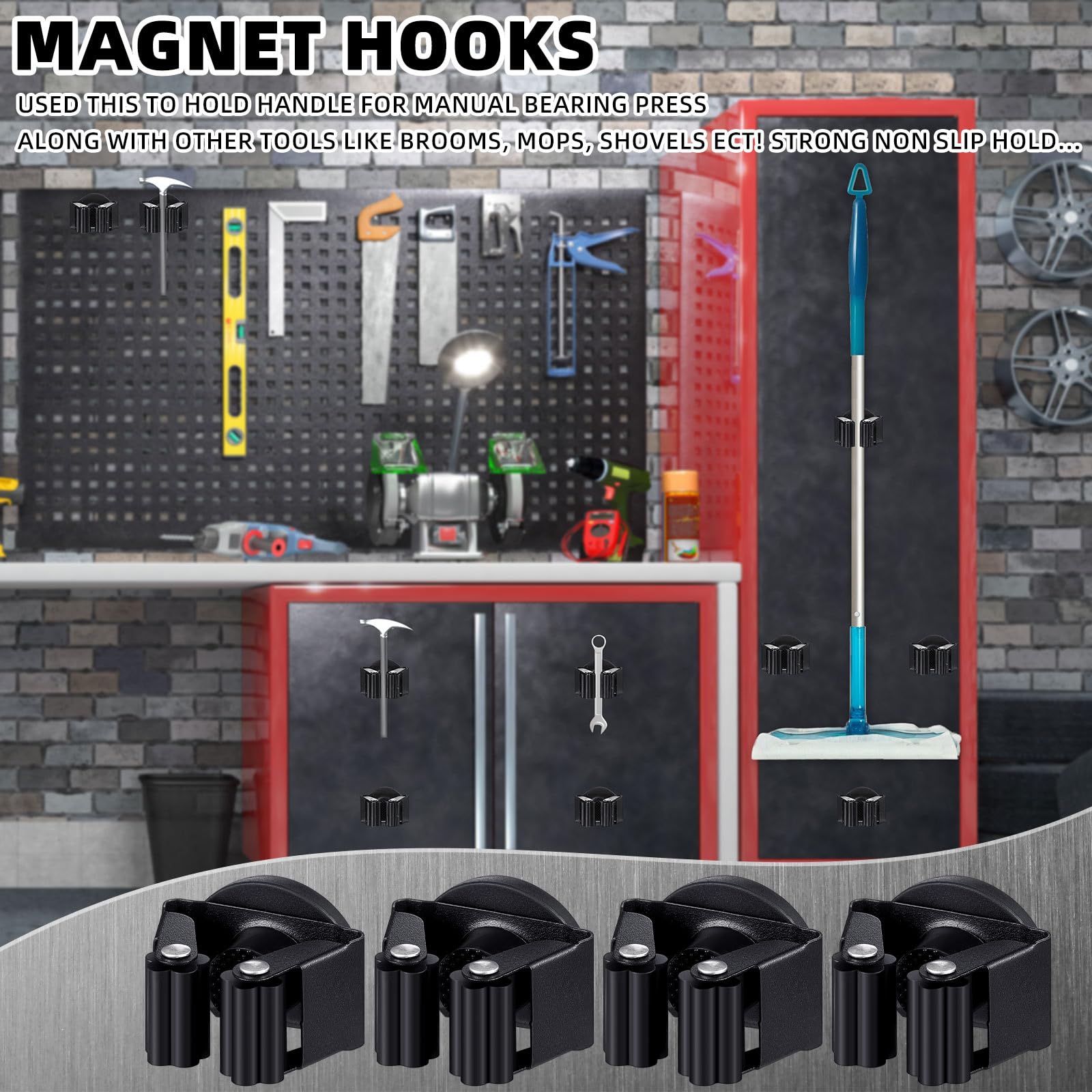 Snapklik.com : Vercraft 20 Pcs Magnetic Mop Broom Holder Movable ...