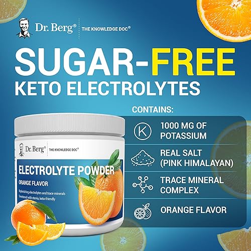 Miniatura 7 de Dr. Berg Zero Sugar Hydration Keto Electrolyte Powder - Mejorado con 1000 mg de potasio y sal rosa real del Himalaya (no sal de mesa) - Suplemento