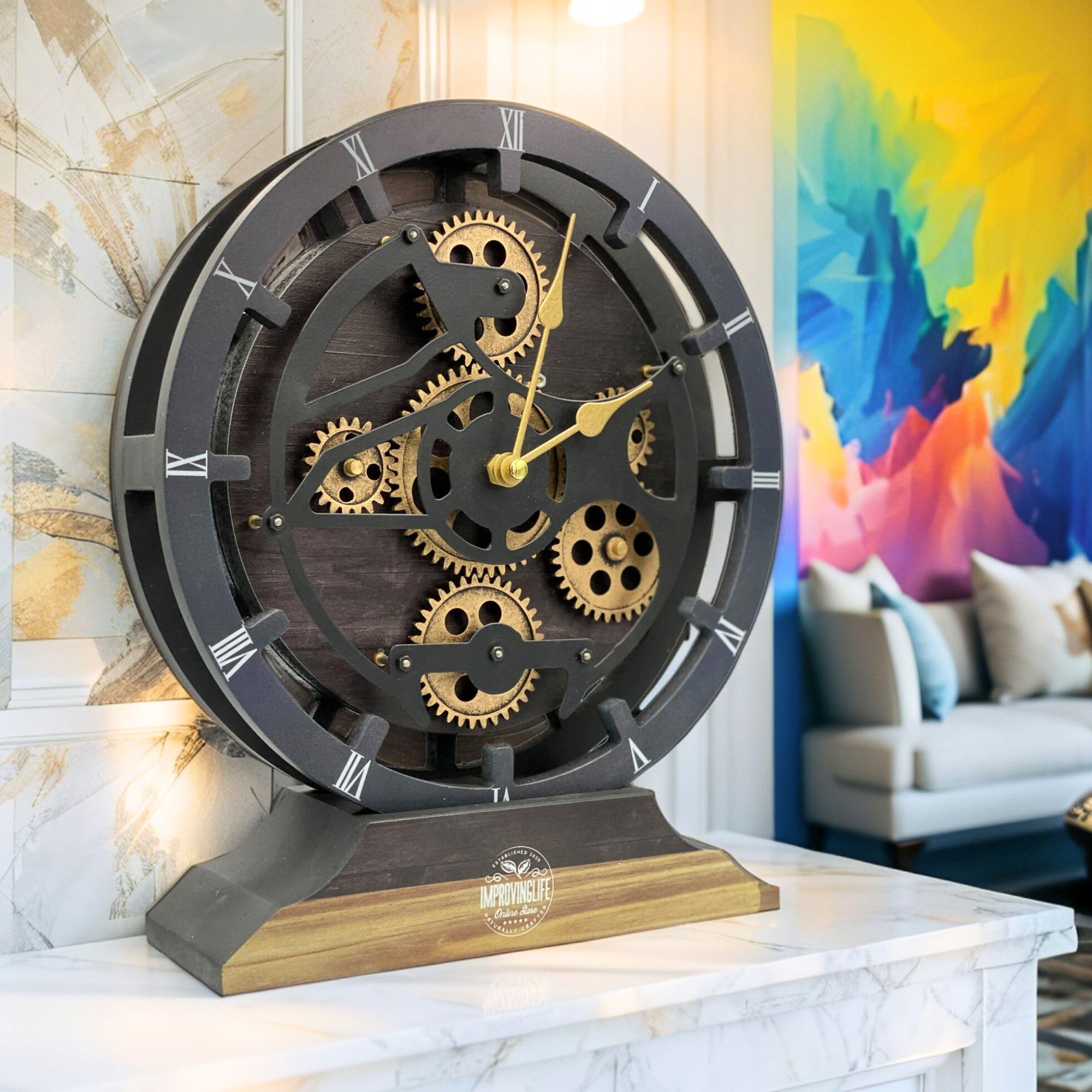 Amazon.co.jp: ImprovingLife The Gears Clock デスククロック 10