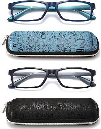 Reading Glasses for Men/Women with Spring hinges, Rectangulart Computer Readers