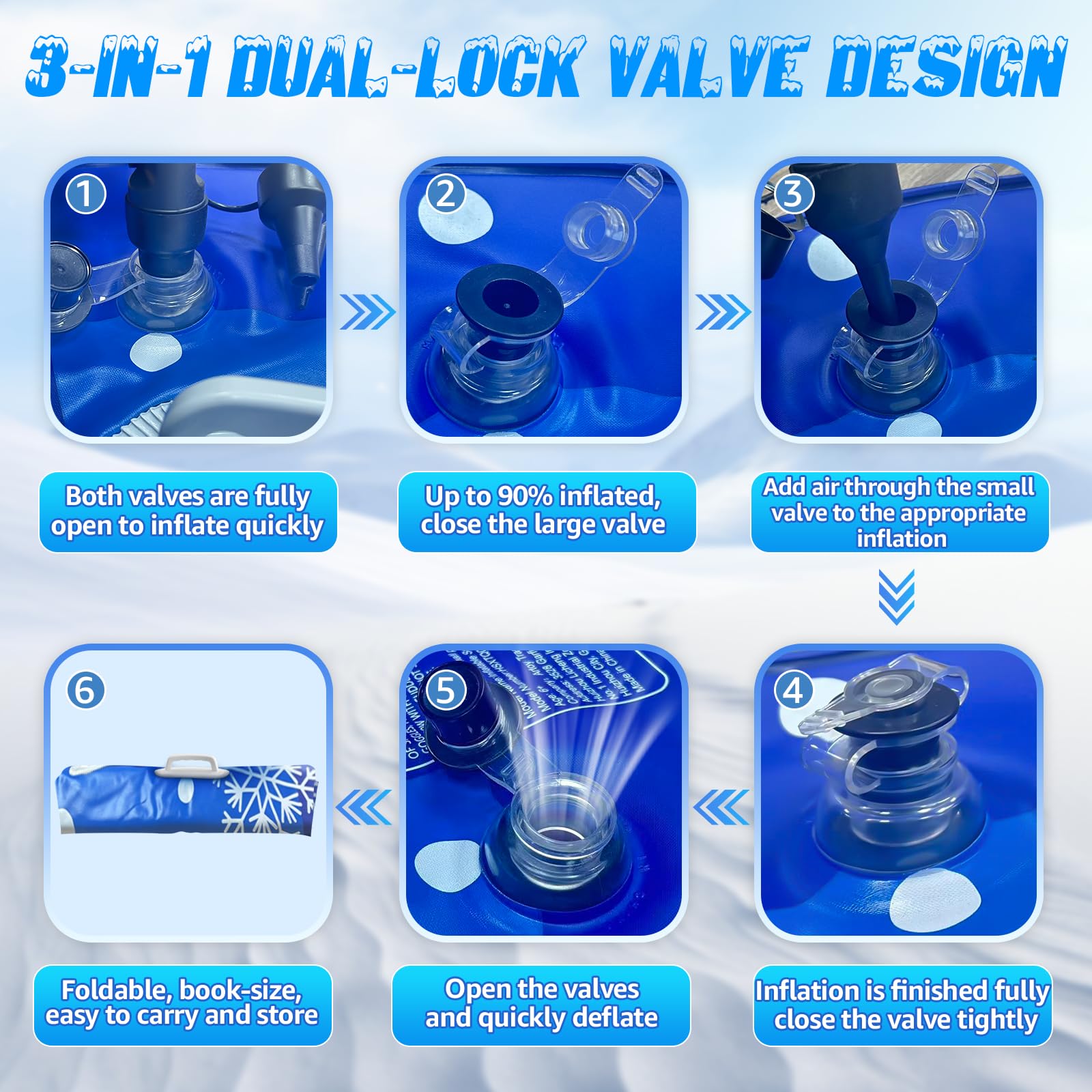 39'' Snow Tube Sled, 3Pack for The Whole Family Inflatable Snow Sled for Kids and Adult, Thickened Heavy Duty Sleds for Snow with Handles, Outdoor Winter Snow Toys for Boys Girls Tubing Sled Gift Set